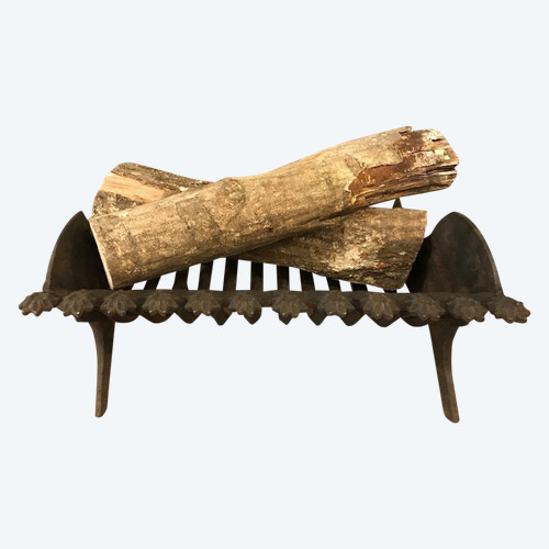 19th century cast iron coal and wood grate
