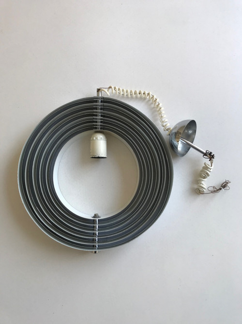 Moon suspension with white and chrome slats, Denmark 60s
