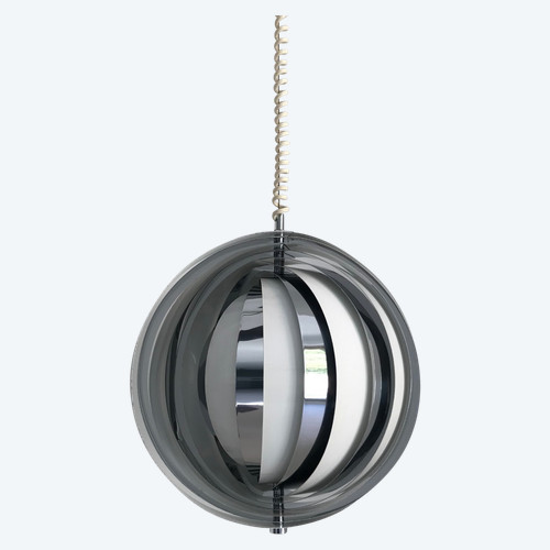 Moon suspension with white and chrome slats, Denmark 60s