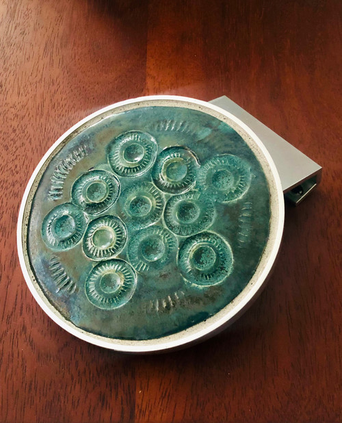 Maniglia per porta in ceramica e alluminio, Francia 1970