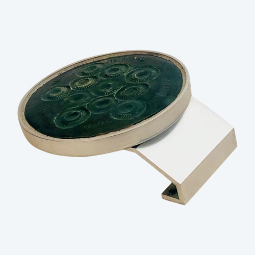 Maniglia per porta in ceramica e alluminio, Francia 1970
