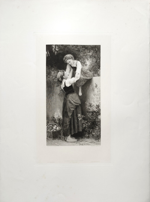 Gravure d'Après William Bouguereau Les Petites Maraudeuses Eau- forte 19ème