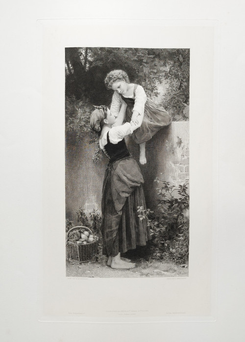 Gravure d'Après William Bouguereau Les Petites Maraudeuses Eau- forte 19ème