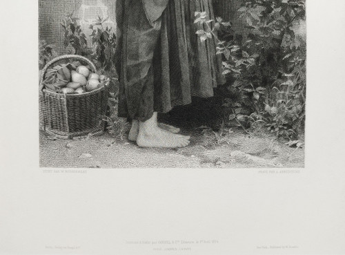 Gravure d'Après William Bouguereau Les Petites Maraudeuses Eau- forte 19ème