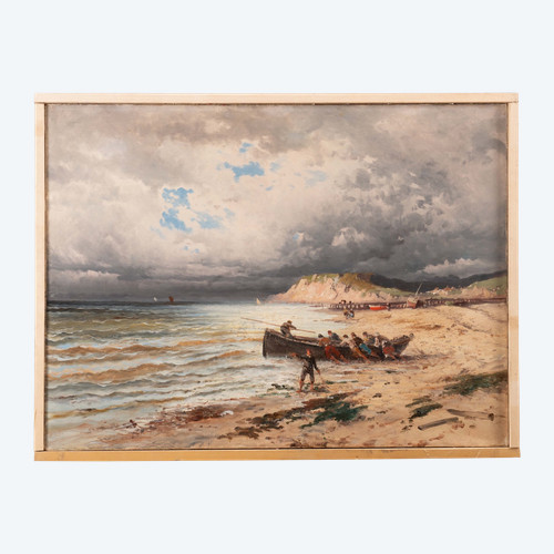 Marine, Oil on Canvas, 19th Century