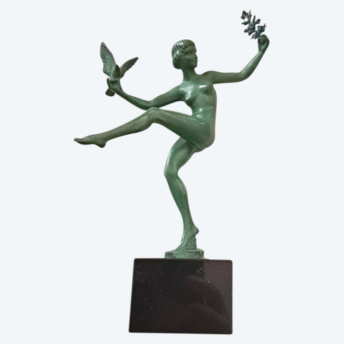 Art Deco sculpture by Marcel-André Bouraine (1886 - 1948) known as Briand