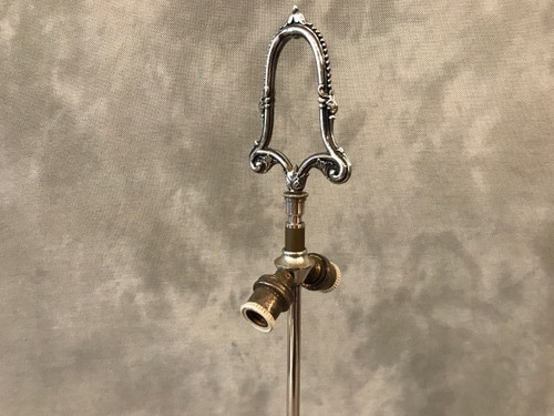 Lampada vintage in metallo argentato della fine del XIX secolo