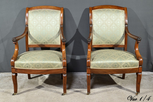 Coppia di Poltrone con Croci in Mogano, Epoca Restauro – Inizio XIX Secolo