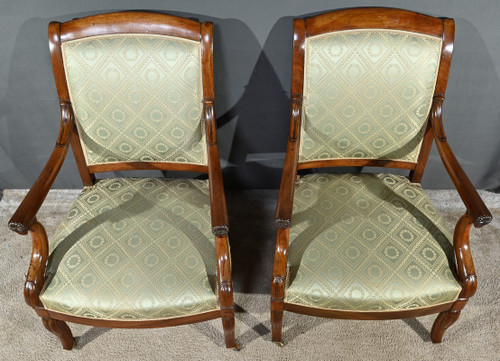 Coppia di Poltrone con Croci in Mogano, Epoca Restauro – Inizio XIX Secolo