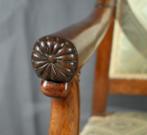 Coppia di Poltrone con Croci in Mogano, Epoca Restauro – Inizio XIX Secolo