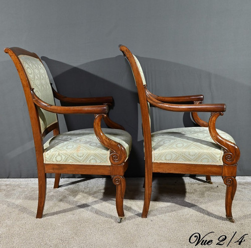 Coppia di Poltrone con Croci in Mogano, Epoca Restauro – Inizio XIX Secolo