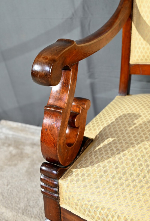 Fauteuil de Bureau en Acajou, époque Restauration – Début XIXe