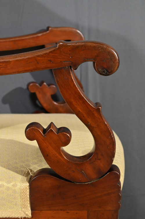 Fauteuil de Bureau en Acajou, époque Restauration – Début XIXe