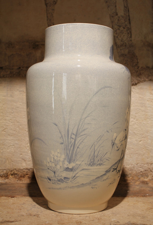 Large earthenware vase from Lunéville (Keller and Guérin) circa 1900-1920