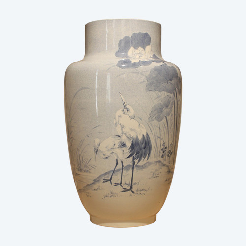 Large earthenware vase from Lunéville (Keller and Guérin) circa 1900-1920