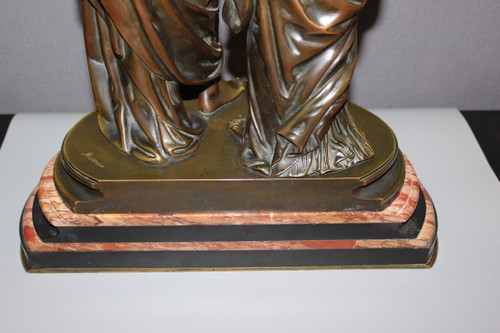 Bronze Orpheus And Eurydice After Hippolyte Moreau Late 19th Century