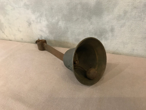 Cloche de portail ancienne en bronze et fer d'époque 19 ème 