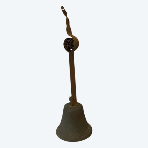 Cloche de portail ancienne en bronze et fer d'époque 19 ème 