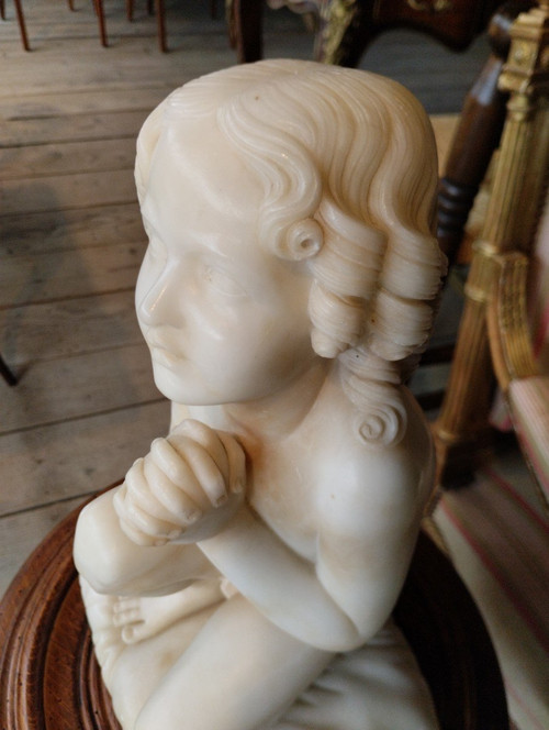 Praying Child - Alabaster - Florence - Luigi Pampaloni (1791-1847)