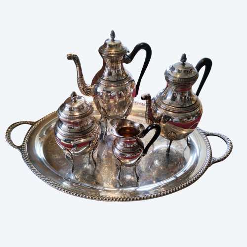 Coffee And Tea Service - Silver Metal - Empire - Late 19th Century.