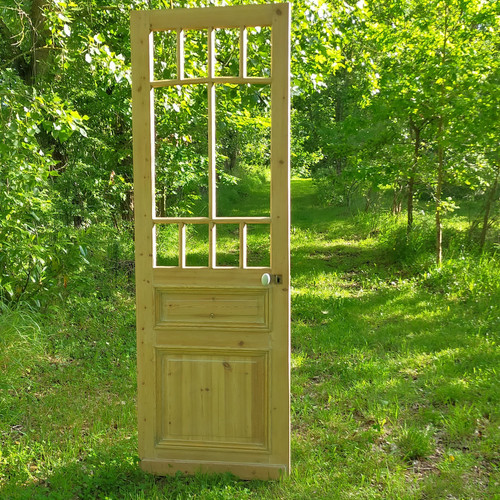 Series Of 6 Old Glass Doors Showcase Library Partition