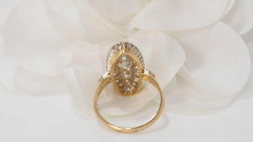 Anello bicolore in oro e diamanti
