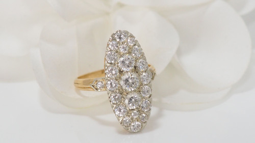 Anello bicolore in oro e diamanti