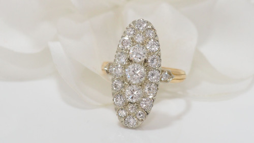 Anello bicolore in oro e diamanti