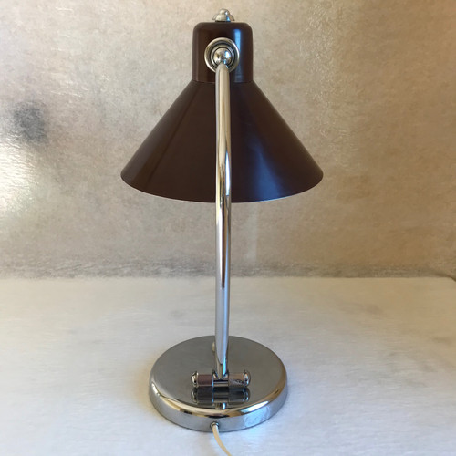 Schreibtischlampe aus Metall und Chrom, Italien 1950er Jahre