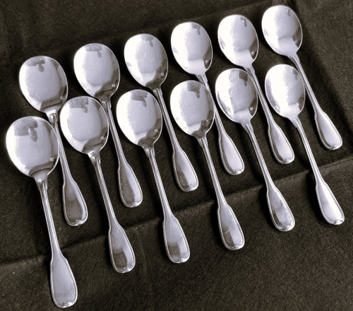 12 individual Ravinet Denfert ice cream spoons Shell model