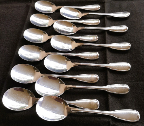 12 individual Ravinet Denfert ice cream spoons Shell model