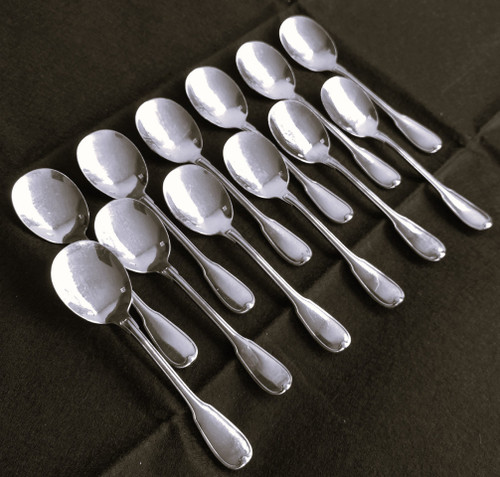 12 individual Ravinet Denfert ice cream spoons Shell model
