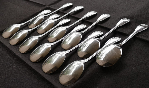 12 individual Ravinet Denfert ice cream spoons Shell model