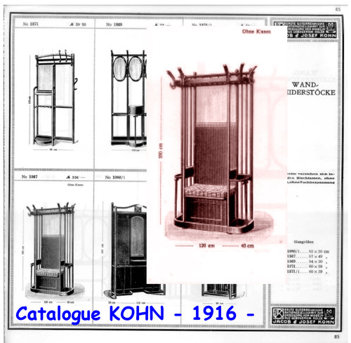 Eingangsgarderobe, Sezession 1916 J. Hoffmann für KOHN, Nr. Thonet
