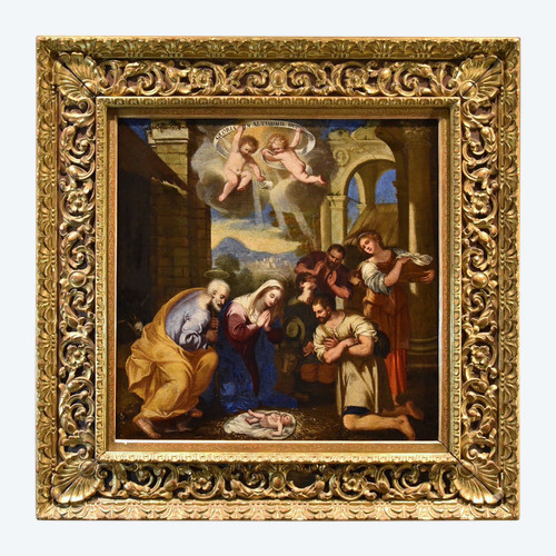 Geburt Christi Mit Anbetung Der Hirten, Giacinto Gimignani (Pistoia, 1606 - Rom, 1681) Werkstatt Von