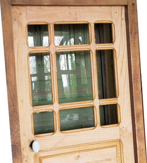 Porte d'Entrée Ou Porte De Communication Vitrée Ancienne 9 Carreaux Avec Son Cadre