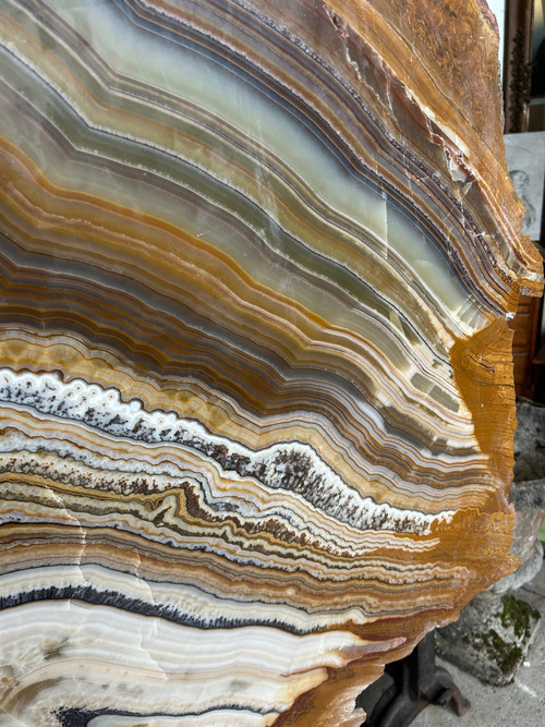 Importante Tranche D’agate - Dimensions H 118 X L 134 Cm Minéraux Décoratif 