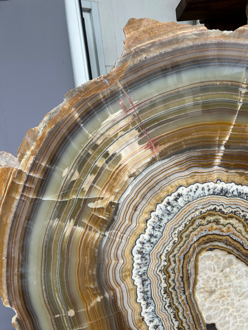 Importante Tranche D’agate - Dimensions H 118 X L 134 Cm Minéraux Décoratif 