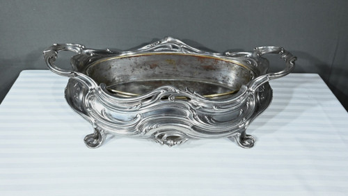 Blumenkasten aus versilberter Bronze, Victor Saglier, Jugendstil - Ende XIX.