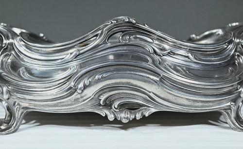 Blumenkasten aus versilberter Bronze, Victor Saglier, Jugendstil - Ende XIX.