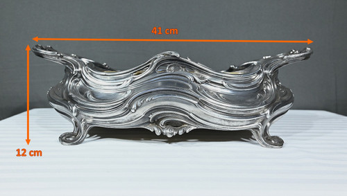 Blumenkasten aus versilberter Bronze, Victor Saglier, Jugendstil - Ende XIX.