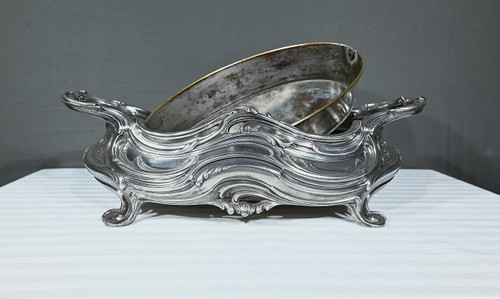 Blumenkasten aus versilberter Bronze, Victor Saglier, Jugendstil - Ende XIX.