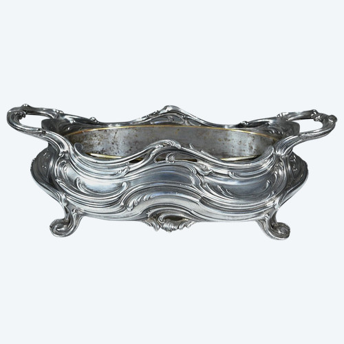 Blumenkasten aus versilberter Bronze, Victor Saglier, Jugendstil - Ende XIX.
