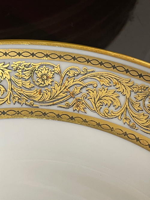 Bernardaud - Set di 24 piatti d'oro in porcellana di Limoges