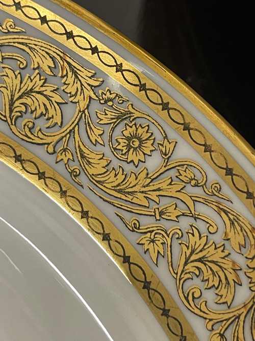 Bernardaud - Set di 24 piatti d'oro in porcellana di Limoges