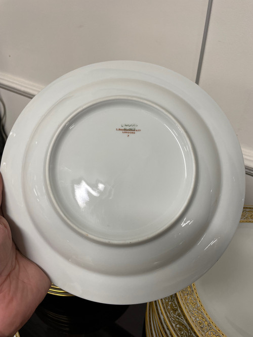Bernardaud - Set di 24 piatti d'oro in porcellana di Limoges