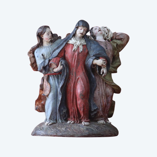 Groupe de femmes, terre cuite, Italie XVIIIes