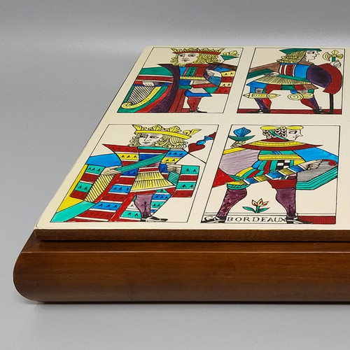 Scatola di carte da gioco originale degli anni '60 di Piero Fornasetti in ottime condizioni. Realizzata in Italia