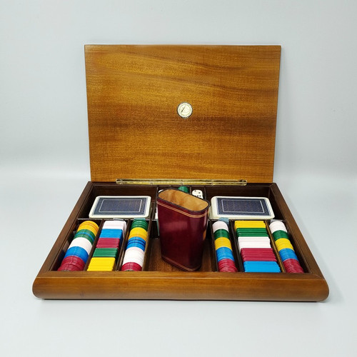 Scatola di carte da gioco originale degli anni '60 di Piero Fornasetti in ottime condizioni. Realizzata in Italia
