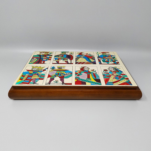 Scatola di carte da gioco originale degli anni '60 di Piero Fornasetti in ottime condizioni. Realizzata in Italia